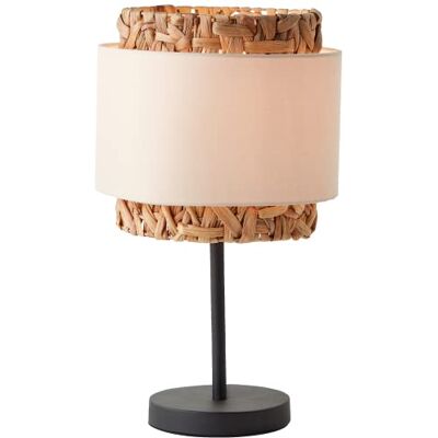 Lightbox Nature Tischlampe mit Wasserhyazinthe / Stoff Schirm Tischleuchte mit Nature Tischlampe mit Stoff Schirm Tischleuchte mit Schalter E27 Fassung max. 60 W 43 cm Höhe & 25 cm Durchmesser - Lightbox Nature Tischlampe mit Wasserhyazinthe / Stoff Schirm Tischleuchte mit Nature Tischlampe mit Stoff Schirm Tischleuchte mit Schalter E27 Fassung max. 60 W 43 cm Höhe & 25 cm Durchmesser -