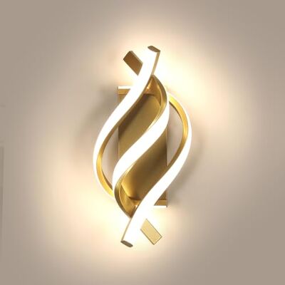 Goeco LED Wandleuchte Gold, 22W 4500K Wandlampe Innen Gebogene Design, 3 Fimmige Lampen Wandbeleuchtung für Wohnzimmer Schlafzimmer Treppenhaus Flur Goeco LED Wandleuchte Gold, 22W 4500K Wandlampe Innen Gebogene Design, 3 Fimmige Lampen Wandbeleuchtung für Wohnzimmer Schlafzimmer Treppenhaus Flur