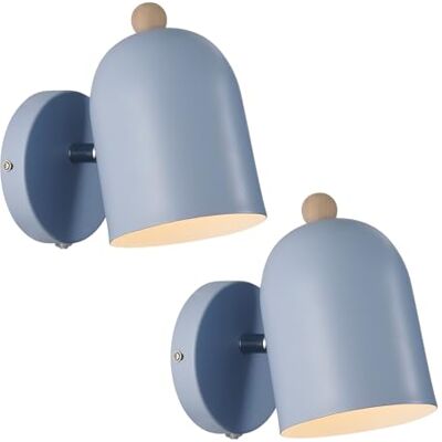 Nordlux Gaston Wandlampen 2er-Set Blau – E27 Wandleuchte mit Verstellbarem Kopf, Skandinavisches Design & Holzdetail für Wohnzimmer, Schlafzimmer & Kinderzimmer Nordlux Gaston Wandlampen 2er-Set Blau – E27 Wandleuchte mit Verstellbarem Kopf, Skandinavisches Design & Holzdetail für Wohnzimmer, Schlafzimmer & Kinderzimmer
