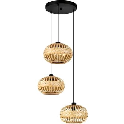 EGLO Pendellampe Amsfield 1, 3-flammige Pendelleuchte über Esstisch EGLO Pendellampe Amsfield 1, 3-flammige Pendelleuchte über Esstisch