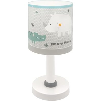 Dalber Kinder Tischlampe Nachttischlampe Nachtlicht Rhino & Croco Nashörner Krokodile, 60621N, G4-4W LED Glühbirne enthalten, Grau Dalber Kinder Tischlampe Nachttischlampe Nachtlicht Rhino & Croco Nashörner Krokodile, 60621N, G4-4W LED Glühbirne enthalten, Grau