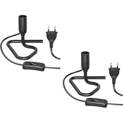 ledscom.de 2x Tischlampe/Lampenfassung/Triangle-Dreieckfuß TRIN, Schalter, Aluminium, schwarz, 1x E14 max. 60W ledscom.de 2x Tischlampe/Lampenfassung/Triangle-Dreieckfuß TRIN, Schalter, Aluminium, schwarz, 1x E14 max. 60W