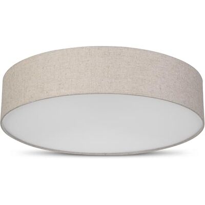 REV Deckenlampe LED Deckenleuchte rund 50cm mit Stoff-Lampenschirm im Vintage-Look – ideal für Schlafzimmer & Wohnzimmer, taupe REV Deckenlampe LED Deckenleuchte rund 50cm mit Stoff-Lampenschirm im Vintage-Look – ideal für Schlafzimmer & Wohnzimmer, taupe