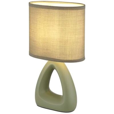 GLOBO Tischleuchte Tischlampe Keramik Nachttischleuchte Textil grün Leselampe 1 flammig, 1x E14 Fassung, LxBxH 17x10x30 cm GLOBO Tischleuchte Tischlampe Keramik Nachttischleuchte Textil grün Leselampe 1 flammig, 1x E14 Fassung, LxBxH 17x10x30 cm