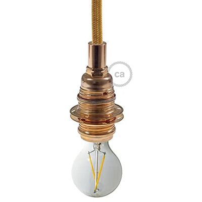 Creative E14-Lampenfassungs-Kit aus Metall mit Doppelklemmring für Lampenschirme Zylindrisch, Kupfer Creative E14-Lampenfassungs-Kit aus Metall mit Doppelklemmring für Lampenschirme Zylindrisch, Kupfer