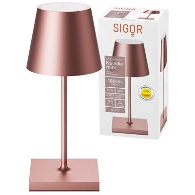 SIGOR Nuindie 1.0 mini LED Akku-Tischlampe, rosegold Dimmbar • Indoor & Outdoor • IP54 • 25 cm • Easy Connect • 12 h Leuchtdauer SIGOR Nuindie 1.0 mini LED Akku-Tischlampe, rosegold Dimmbar • Indoor & Outdoor • IP54 • 25 cm • Easy Connect • 12 h Leuchtdauer