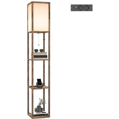 HOMCOM LED Stehlampe mit Regalen Wohnzimmer E27 Fassung bis 40W Schwarz 40W, Wohnzimmer Stehleuchte, Nachttischlampe, Lampenschirm, Standlampe für Schlafzimmer, Arbeitszimmer, Büro HOMCOM LED Stehlampe mit Regalen Wohnzimmer E27 Fassung bis 40W Schwarz 40W, Wohnzimmer Stehleuchte, Nachttischlampe, Lampenschirm, Standlampe für Schlafzimmer, Arbeitszimmer, Büro