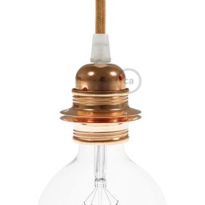 Creative Kit E27 Lampenfassung aus Metall mit Doppelklemmring für Lampenschirm Konisch, Kupfer Creative Kit E27 Lampenfassung aus Metall mit Doppelklemmring für Lampenschirm Konisch, Kupfer
