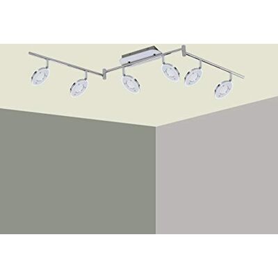 Trango 6-flammig 2002-068 LED Wohnzimmer Lampe *OLI* in Chrom-Optik inkl. 6x 5 Watt LED Modul I Deckenlampe I Deckenstrahler I Deckenleuchte I Schlafzimmer Leuchte schwenkbar und drehbar Trango 6-flammig 2002-068 LED Wohnzimmer Lampe *OLI* in Chrom-Optik inkl. 6x 5 Watt LED Modul I Deckenlampe I Deckenstrahler I Deckenleuchte I Schlafzimmer Leuchte schwenkbar und drehbar