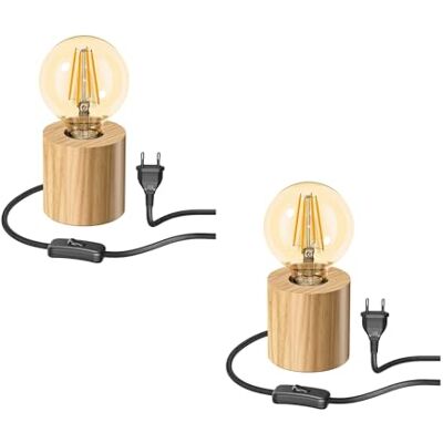ledscom.de 2x Tischlampe HITO, Holz massiv, rund, inkl. LED Lampe gold max. 818lm, 3-Stufen dimmen, extra-warmweiß ledscom.de 2x Tischlampe HITO, Holz massiv, rund, inkl. LED Lampe gold max. 818lm, 3-Stufen dimmen, extra-warmweiß