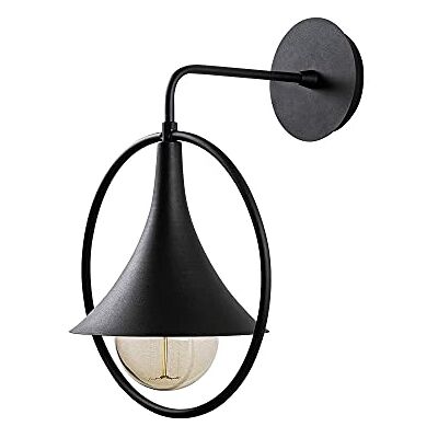 WELL HOME MOBILIARIO & DECORACIÓN Wandleuchte, Metall, schwarz, 25x29x38, Fassung E 27 Max 40 W WELL HOME MOBILIARIO & DECORACIÓN Wandleuchte, Metall, schwarz, 25x29x38, Fassung E 27 Max 40 W