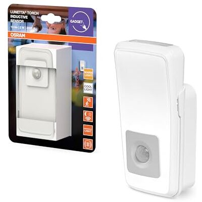 Osram LUNETTA TORCH Nachtlicht mit integriertem Sensor & Taschenlampe, 2W, 10lm, weiß, kaltweißes & tageslichtweißes Licht (3000 & 4000 & 6500K), eingebauter EU-Stecker, ideal für Innenräume Osram LUNETTA TORCH Nachtlicht mit integriertem Sensor & Taschenlampe, 2W, 10lm, weiß, kaltweißes & tageslichtweißes Licht (3000 & 4000 & 6500K), eingebauter EU-Stecker, ideal für Innenräume