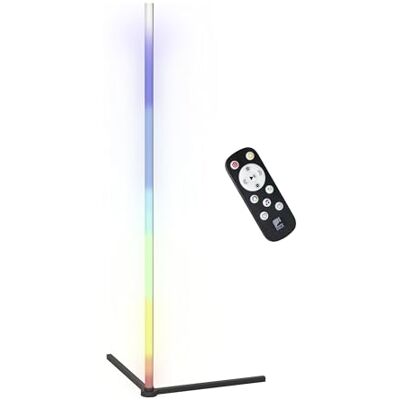 EGLO LED Eck Stehlampe RGBIC, Standleuchte mit Lichteffekten, Gaming Zimmer und Party Deko, Wohnzimmer Stehleuchte mit Fernbedienung, warmweiß und RGB, Metall in Schwarz EGLO LED Eck Stehlampe RGBIC, Standleuchte mit Lichteffekten, Gaming Zimmer und Party Deko, Wohnzimmer Stehleuchte mit Fernbedienung, warmweiß und RGB, Metall in Schwarz
