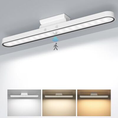 TOPPLEE Lampe mit Bewegungsmelder, kabellos, Schranklampe, 2500 mAh, dimmbar, magnetisch, USB, LED-Beleuchtung, Küche, Büro, Nachtlicht, Schrank weiß TOPPLEE Lampe mit Bewegungsmelder, kabellos, Schranklampe, 2500 mAh, dimmbar, magnetisch, USB, LED-Beleuchtung, Küche, Büro, Nachtlicht, Schrank weiß