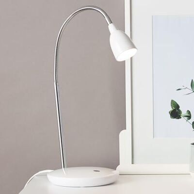 Lightbox LED Schreibtischlampe mit warmweißem Licht Höhe 40cm moderne LED Schreibtischlampe mit warmweißem Licht moderne Tischleuchte mit Flexarm und Schalter Kunststoff/Metall Eisen/Weiß - Lightbox LED Schreibtischlampe mit warmweißem Licht Höhe 40cm moderne LED Schreibtischlampe mit warmweißem Licht moderne Tischleuchte mit Flexarm und Schalter Kunststoff/Metall Eisen/Weiß -
