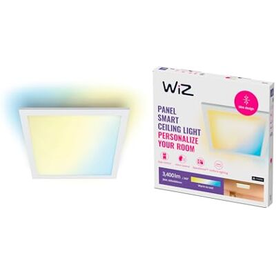WiZ Panel Deckenleuchte Tunable White (3400 lm), dimmbar, 36 W, 600 x 600 mm, warm- bis kaltweiß, quadratisch, smarte Steuerung per App/Stimme über WLAN, weiß WiZ Panel Deckenleuchte Tunable White (3400 lm), dimmbar, 36 W, 600 x 600 mm, warm- bis kaltweiß, quadratisch, smarte Steuerung per App/Stimme über WLAN, weiß