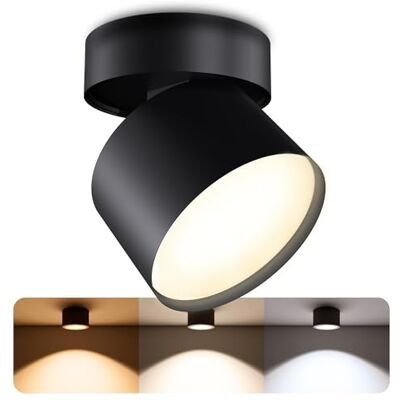 SSC-LUXon SAMU Decken Aufbauspot schwarz schwenkbar inkl. GX53 LED 3W 3CCT Downligtht Spot warmweiß + neutralweiß + kaltweiß SSC-LUXon SAMU Decken Aufbauspot schwarz schwenkbar inkl. GX53 LED 3W 3CCT Downligtht Spot warmweiß + neutralweiß + kaltweiß