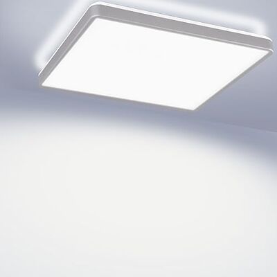 Maxkomfort LED Deckenleuchte mit Backlight 42cm Eckig 22W, 4000K Neutralweiß, Ultra Flach (3cm), Deckenlampe für Flur, Büro & Küche Grau Maxkomfort LED Deckenleuchte mit Backlight 42cm Eckig 22W, 4000K Neutralweiß, Ultra Flach (3cm), Deckenlampe für Flur, Büro & Küche Grau