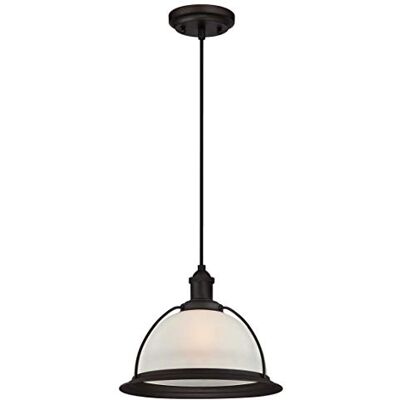 Westinghouse Lighting 6336940 A++ to E, Einflammige Pendelleuchte, Ausführung mit Milchglas, Geölte Bronze, 30 x 30 x 155 cm Westinghouse Lighting 6336940 A++ to E, Einflammige Pendelleuchte, Ausführung mit Milchglas, Geölte Bronze, 30 x 30 x 155 cm