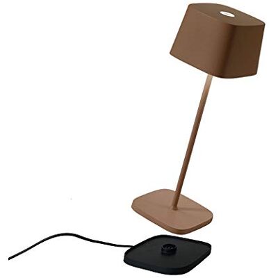Zafferano , Ofelia Lampe, Kabellose, Wiederaufladbare Tischlampe mit Touch Control, Auch für den Außenbereich Geeignet, Dimmer, 2700-3000 K, Höhe 29 cm, Farbe Corten Zafferano , Ofelia Lampe, Kabellose, Wiederaufladbare Tischlampe mit Touch Control, Auch für den Außenbereich Geeignet, Dimmer, 2700-3000 K, Höhe 29 cm, Farbe Corten