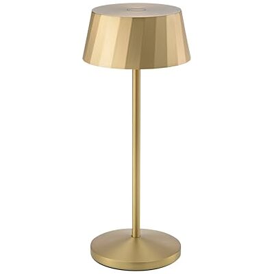 SIGOR Facetta goldfarben LED Akku-Tischlampe dimmbar & kabellos mit FlexMood (2200K/2700K), bis 12h Leuchtdauer, USB-C Ladefunktion, IP44 Outdoor & Indoor, Aluminium, Design-Lampe SIGOR Facetta goldfarben LED Akku-Tischlampe dimmbar & kabellos mit FlexMood (2200K/2700K), bis 12h Leuchtdauer, USB-C Ladefunktion, IP44 Outdoor & Indoor, Aluminium, Design-Lampe