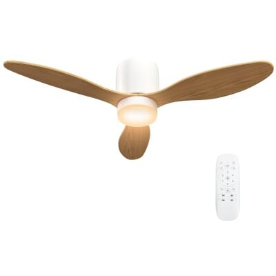 HOMCOM Deckenventilator mit Beleuchtung und Fernbedienung 115 cm Natur Umkehrbarer DC Motor, 3 Flügel, 3 Lichtfarben, 6 Geschwindigkeiten, Timer, LED Lampe, für Wohnzimmer HOMCOM Deckenventilator mit Beleuchtung und Fernbedienung 115 cm Natur Umkehrbarer DC Motor, 3 Flügel, 3 Lichtfarben, 6 Geschwindigkeiten, Timer, LED Lampe, für Wohnzimmer