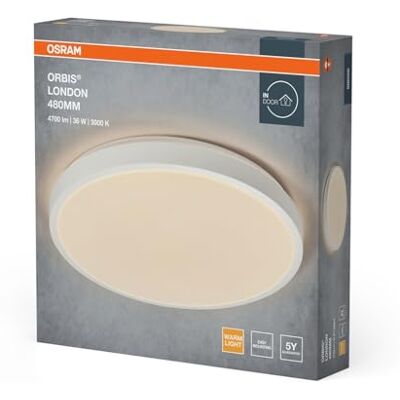 Osram ORBIS LONDON Deckenleuchte, weiß, 36W, 4150lm Orbis London, Indoor Wall Lighting, Weiß, 480 mm dia, 50000 h, 1-Pack Osram ORBIS LONDON Deckenleuchte, weiß, 36W, 4150lm Orbis London, Indoor Wall Lighting, Weiß, 480 mm dia, 50000 h, 1-Pack