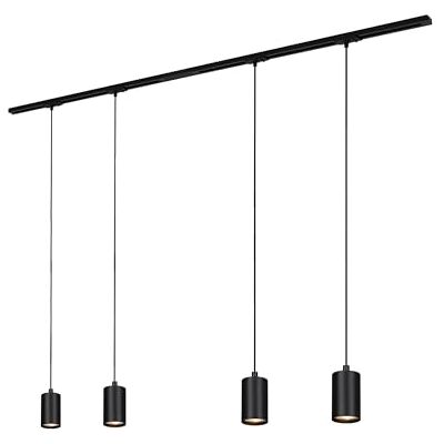BRILONER Schienensystem Rail Komplettset, 4x GU10 Pendel, Einspeisung, Lichtschienensystem Decke, Strahler Schiene, Deckenlampe, Deckenleuchte, Pendellampe, Pendelleuchte 1,5m, Schwarz BRILONER Schienensystem Rail Komplettset, 4x GU10 Pendel, Einspeisung, Lichtschienensystem Decke, Strahler Schiene, Deckenlampe, Deckenleuchte, Pendellampe, Pendelleuchte 1,5m, Schwarz