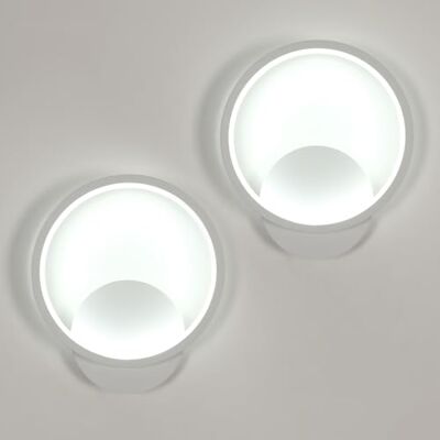 Osairous 2 Stück Wandleuchten LED Innen, 12W 1350LM LED Wandlampe Rund Moderne, Wandbeleuchtung Aluminium für Schlafzimmer, Wohnzimmer, Flur, Treppenhaus, Weiß, 6500K Kaltes Weißes Licht Osairous 2 Stück Wandleuchten LED Innen, 12W 1350LM LED Wandlampe Rund Moderne, Wandbeleuchtung Aluminium für Schlafzimmer, Wohnzimmer, Flur, Treppenhaus, Weiß, 6500K Kaltes Weißes Licht