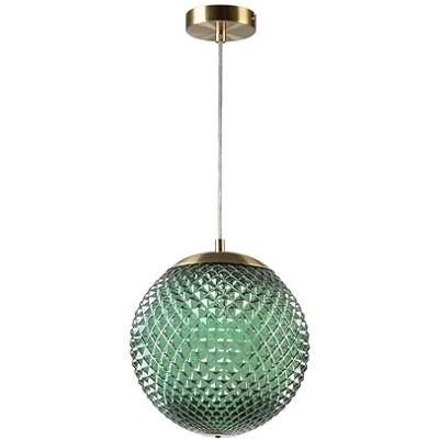 GTV Pendelleuchte MUNO Deckenleuchte Glamour-Styling Hängelampe Glamour-Stil Hängende Deckenlampe max.250V, 50/60Hz, 1*E27, max.25 W, śr.25 cm, IP20 Grün GTV Pendelleuchte MUNO Deckenleuchte Glamour-Styling Hängelampe Glamour-Stil Hängende Deckenlampe max.250V, 50/60Hz, 1*E27, max.25 W, śr.25 cm, IP20 Grün