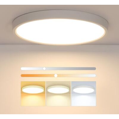 Osairous LED Deckenleuchte Ø30cm, 24W Flach Rund Deckenlampe mit Fernsteuerung, IP44 Wasserdicht, 3000K/4500K/6500K lampen für Wohnzimmer, Schlafzimmer, Badezimmer, Küchenlampe, Flur Osairous LED Deckenleuchte Ø30cm, 24W Flach Rund Deckenlampe mit Fernsteuerung, IP44 Wasserdicht, 3000K/4500K/6500K lampen für Wohnzimmer, Schlafzimmer, Badezimmer, Küchenlampe, Flur