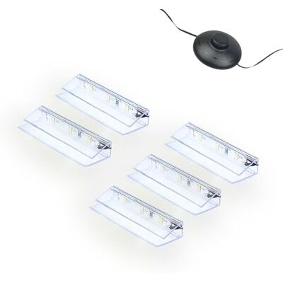 kalb Material für Möbel kalb LED Glaskantenbeleuchtung Ambilux Clip transparent 3000K 5000K 1-10 Sets für Glasböden 4-10mm Fußschalter Glasbodenbeleuchtung erweiterbar um Dimmer/Controller Plug & Play (kaltweiß, 5er Set) kalb Material für Möbel kalb LED Glaskantenbeleuchtung Ambilux Clip transparent 3000K 5000K 1-10 Sets für Glasböden 4-10mm Fußschalter Glasbodenbeleuchtung erweiterbar um Dimmer/Controller Plug & Play (kaltweiß, 5er Set)