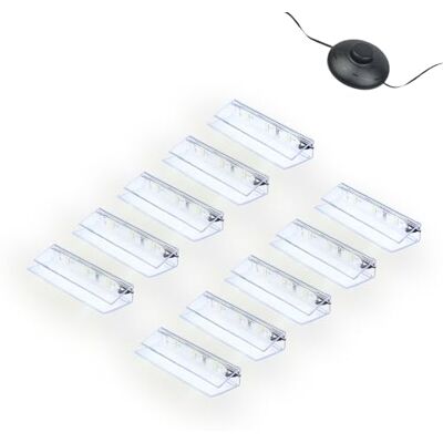 kalb Material für Möbel kalb LED Glaskantenbeleuchtung Ambilux Clip transparent 3000K 5000K 1-10 Sets für Glasböden 4-10mm Fußschalter Glasbodenbeleuchtung erweiterbar um Dimmer/Controller Plug & Play (kaltweiß, 10er Set) kalb Material für Möbel kalb LED Glaskantenbeleuchtung Ambilux Clip transparent 3000K 5000K 1-10 Sets für Glasböden 4-10mm Fußschalter Glasbodenbeleuchtung erweiterbar um Dimmer/Controller Plug & Play (kaltweiß, 10er Set)