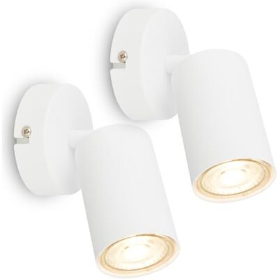 BRILONER 2er-Set Wandleuchten innen schwenkbar, GU10 Fassung, max. 9 W, Leselampe, Wohnzimmerlampe, Lampe, Wandlampe, Küchenlampe, Flurlampe, Schlafzimmer, Wandbeleuchtung, 8x15,5 cm, Weiß BRILONER 2er-Set Wandleuchten innen schwenkbar, GU10 Fassung, max. 9 W, Leselampe, Wohnzimmerlampe, Lampe, Wandlampe, Küchenlampe, Flurlampe, Schlafzimmer, Wandbeleuchtung, 8x15,5 cm, Weiß
