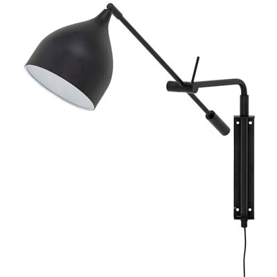 Bloomingville Lyam Wandleuchte aus Metall in der Farbe Schwarz, Maße: L80xH50xW17 cm, 82055673 Bloomingville Lyam Wandleuchte aus Metall in der Farbe Schwarz, Maße: L80xH50xW17 cm, 82055673