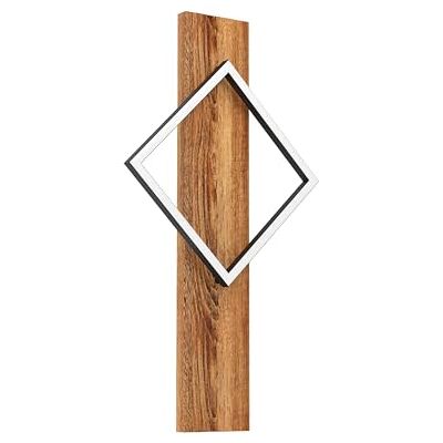 EGLO LED Wandlampe innen Boyal, Wandleuchte mit Holzbalken EGLO LED Wandlampe innen Boyal, Wandleuchte mit Holzbalken