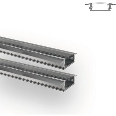 INNOVATE E-12 SLIM LED Einbauprofil 2m Silber 2 Stk. 17mm Diffusor Klar LED Einbauprofil Aluminium für LED Streifen 2m 12mm I Kühlkörper Indirekte Beleuchtung Wohnzimmer I Alu Einbauprofil Möbel INNOVATE E-12 SLIM LED Einbauprofil 2m Silber 2 Stk. 17mm Diffusor Klar LED Einbauprofil Aluminium für LED Streifen 2m 12mm I Kühlkörper Indirekte Beleuchtung Wohnzimmer I Alu Einbauprofil Möbel