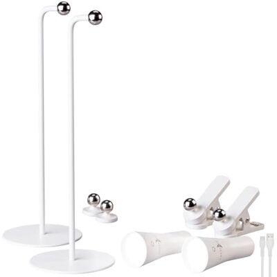 Lunartec Akkuleuchten: 2er-Set 4in1-Akku-Tisch-, Wand-, Klemm- und Taschenlampe, 3 Modi, weiß (Leselampe Wand, 4in1-Lampe, Bett) Lunartec Akkuleuchten: 2er-Set 4in1-Akku-Tisch-, Wand-, Klemm- und Taschenlampe, 3 Modi, weiß (Leselampe Wand, 4in1-Lampe, Bett)
