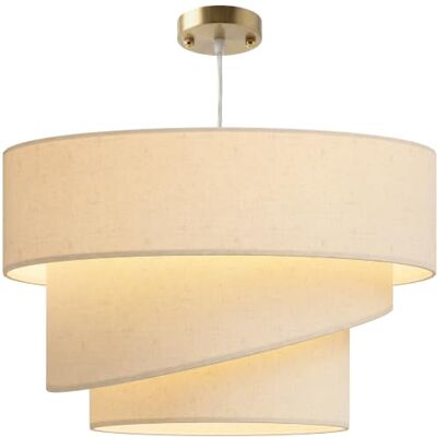 HOMCOM Pendelleuchte mit 3 Leinenschirmen, Leuchtmittel nicht enthalten Moderne Deckenlampe höhenverstellbar für Wohnzimmer, Arbeitszimmer oder Esszimmer, Beige HOMCOM Pendelleuchte mit 3 Leinenschirmen, Leuchtmittel nicht enthalten Moderne Deckenlampe höhenverstellbar für Wohnzimmer, Arbeitszimmer oder Esszimmer, Beige