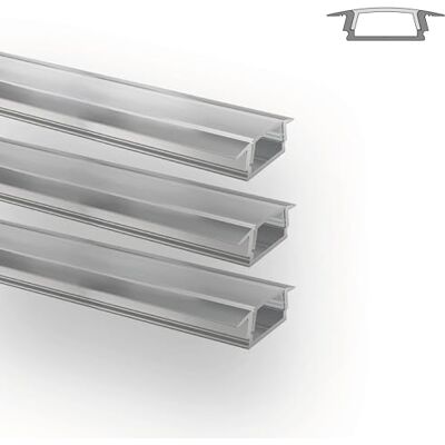 INNOVATE E-12 SLIM LED Einbauprofil 2m Silber 3 Stk. 17mm Diffusor Milchig LED Einbauprofil Aluminium für LED Streifen 2m 12mm I Kühlkörper Indirekte Beleuchtung Wohnzimmer I Alu Einbauprofil Möbel INNOVATE E-12 SLIM LED Einbauprofil 2m Silber 3 Stk. 17mm Diffusor Milchig LED Einbauprofil Aluminium für LED Streifen 2m 12mm I Kühlkörper Indirekte Beleuchtung Wohnzimmer I Alu Einbauprofil Möbel