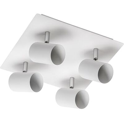GTV Deckenleuchte VENETO moderne Beleuchtung für Büros, Wohnungen und Räume Deckenlampen Deckenleuchten 4 x GU10 Rund/Eckig Weiss IP20 GTV Deckenleuchte VENETO moderne Beleuchtung für Büros, Wohnungen und Räume Deckenlampen Deckenleuchten 4 x GU10 Rund/Eckig Weiss IP20
