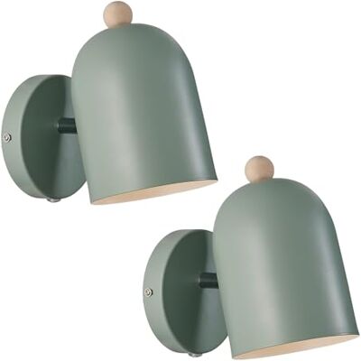 Nordlux Gaston Wandlampen 2er-Set Staubgrün – E27 Wandleuchte mit Verstellbarem Kopf, Skandinavisches Design & Holzdetail für Wohnzimmer, Schlafzimmer & Kinderzimmer Nordlux Gaston Wandlampen 2er-Set Staubgrün – E27 Wandleuchte mit Verstellbarem Kopf, Skandinavisches Design & Holzdetail für Wohnzimmer, Schlafzimmer & Kinderzimmer