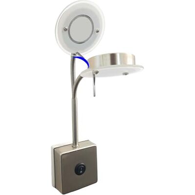 Trango 2605 LED Steckerleuchte, Wandleuchte, Leselampe, Küchenlampe, Nachtlicht in Nickel matt inkl. 5 Watt LED Modul warmweiß 3000K Leuchtmittel, Wandlampe, Küchenlampe Trango 2605 LED Steckerleuchte, Wandleuchte, Leselampe, Küchenlampe, Nachtlicht in Nickel matt inkl. 5 Watt LED Modul warmweiß 3000K Leuchtmittel, Wandlampe, Küchenlampe