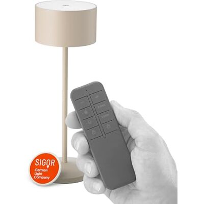 SIGOR Veluna Remote dünenbeige LED Akku-Tischlampe dimmbar & kabellos mit Fernbedienungsfunktion, FlexMood (2200K/2700K), bis 14h Leuchtdauer, USB-C Ladefunktion, IP44 Outdoor & Indoor SIGOR Veluna Remote dünenbeige LED Akku-Tischlampe dimmbar & kabellos mit Fernbedienungsfunktion, FlexMood (2200K/2700K), bis 14h Leuchtdauer, USB-C Ladefunktion, IP44 Outdoor & Indoor