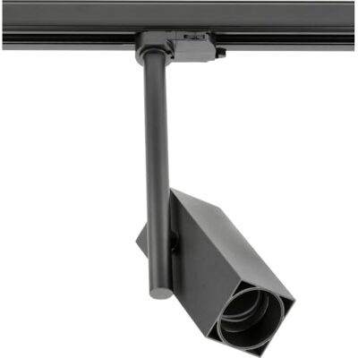 GTV Stromschienenstrahler mit GU10 Fassung GROSSO, Schwenkbarer Leuchtenkopf, für 3-Phasen Schienensystem, Inkl. Wabenfilter, max. 20W, IP20, Quadratisch, Schwarz Matt GTV Stromschienenstrahler mit GU10 Fassung GROSSO, Schwenkbarer Leuchtenkopf, für 3-Phasen Schienensystem, Inkl. Wabenfilter, max. 20W, IP20, Quadratisch, Schwarz Matt