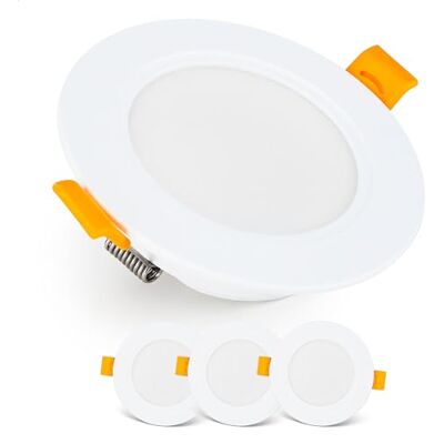 Emos Exclusive Einbaustrahler LED Spots 230V, 5W, 500lm, 3000K warmweiß Set mit 3 Downlight LED Spots Badezimmer etc., wasserdicht IP54 LED Einbaustrahler 230V, rund Ø 95mm, ultra flach, weiß Emos Exclusive Einbaustrahler LED Spots 230V, 5W, 500lm, 3000K warmweiß Set mit 3 Downlight LED Spots Badezimmer etc., wasserdicht IP54 LED Einbaustrahler 230V, rund Ø 95mm, ultra flach, weiß