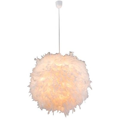 GLOBO Pendelleuchte Hängelampe Leuchte Pendellampe Federlampe Schlafzimmerlampe Wohnzimmer, Textil weiß Federn, 1x E27 Fassung, DxH 60x130 cm GLOBO Pendelleuchte Hängelampe Leuchte Pendellampe Federlampe Schlafzimmerlampe Wohnzimmer, Textil weiß Federn, 1x E27 Fassung, DxH 60x130 cm