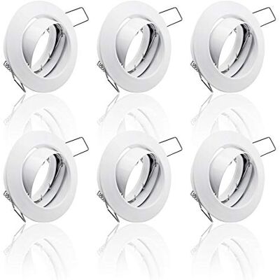 Maxkomfort 6x SET Einbaustrahler + GU10 für 230V weiß Schwenkbar rund Einbau Spots Decken Strahler Leuchte Spots Deckenleuchte Lampe Einbauleuchte Einbaurahmen 104S-TP WH Maxkomfort 6x SET Einbaustrahler + GU10 für 230V weiß Schwenkbar rund Einbau Spots Decken Strahler Leuchte Spots Deckenleuchte Lampe Einbauleuchte Einbaurahmen 104S-TP WH