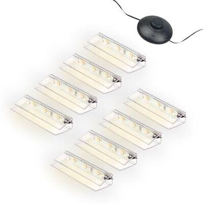 kalb Material für Möbel kalb LED Glaskantenbeleuchtung Ambilux Clip transparent 3000K 5000K 1-10 Sets für Glasböden 4-10mm Fußschalter Glasbodenbeleuchtung erweiterbar um Dimmer/Controller Plug & Play (warmweiß, 8er Set) kalb Material für Möbel kalb LED Glaskantenbeleuchtung Ambilux Clip transparent 3000K 5000K 1-10 Sets für Glasböden 4-10mm Fußschalter Glasbodenbeleuchtung erweiterbar um Dimmer/Controller Plug & Play (warmweiß, 8er Set)