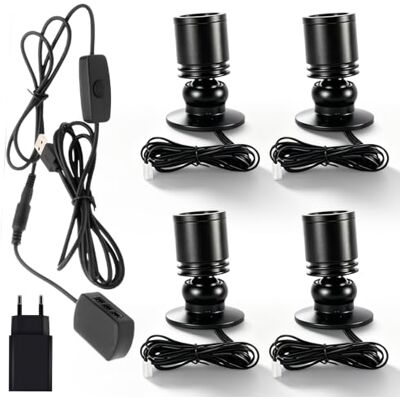 FENDRALL 4 Stück Mini LED Spot 1W 5V, 360° Schwenkbarer LED Spotlichter Warmweiß 3000K, Aluminium Dimmbar Bilderlichter Schranklicht Akzentlichter für Innenbereich, Vitrine, Galerien, Schaufenster, Flur FENDRALL 4 Stück Mini LED Spot 1W 5V, 360° Schwenkbarer LED Spotlichter Warmweiß 3000K, Aluminium Dimmbar Bilderlichter Schranklicht Akzentlichter für Innenbereich, Vitrine, Galerien, Schaufenster, Flur